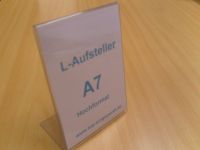 Tischaufsteller / L-Aufsteller DIN A7 Hochformat 74x105mm